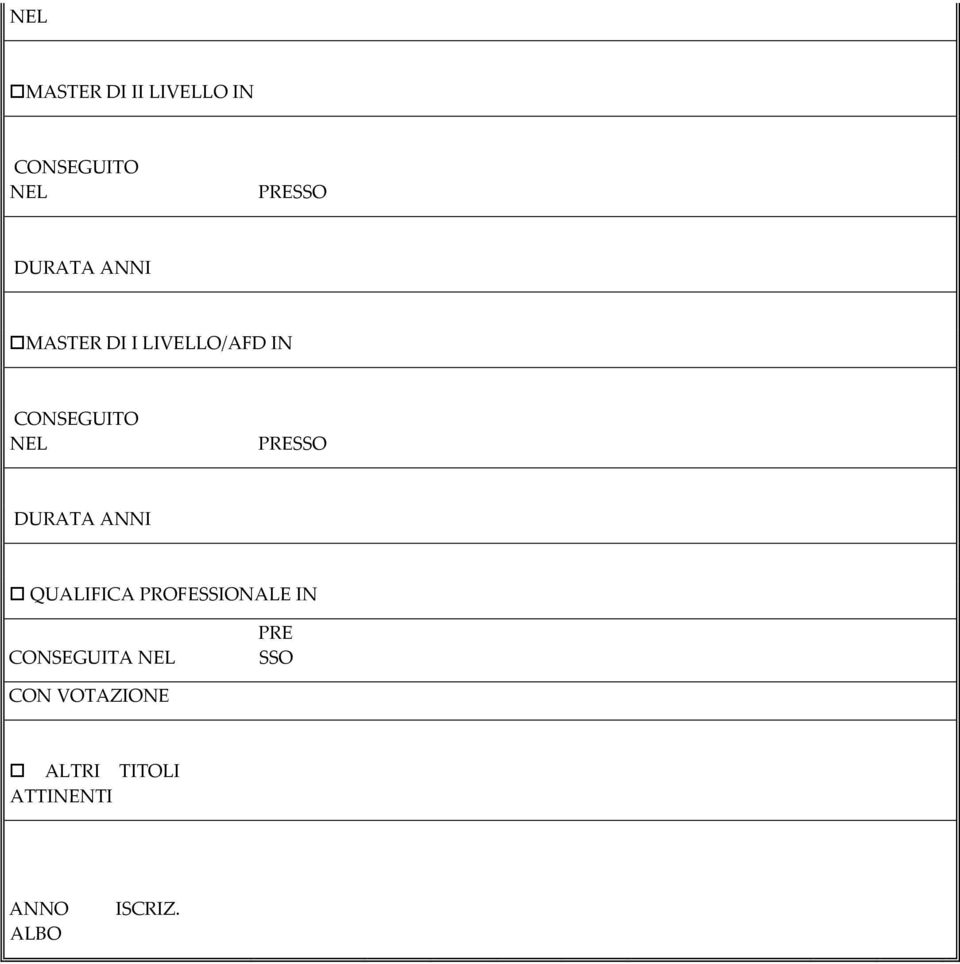 PRESSO DURATA AI QUALIFICA PROFESSIOALE I COSEGUITA