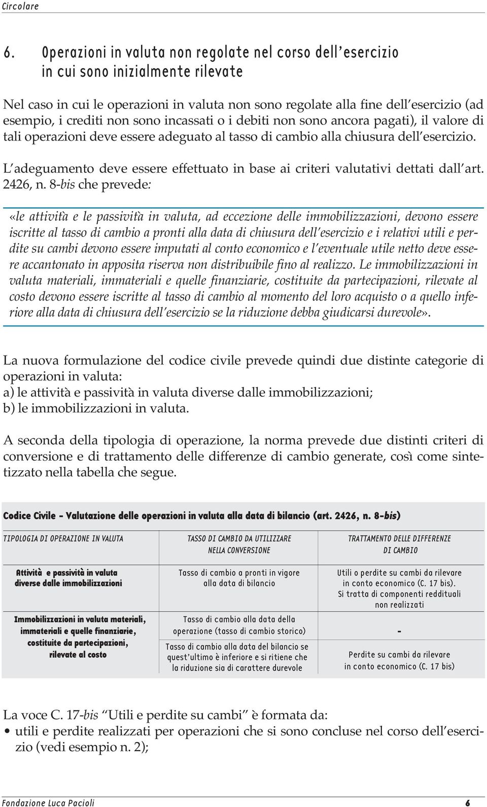 L adeguamento deve essere effettuato in base ai criteri valutativi dettati dall art. 2426, n.