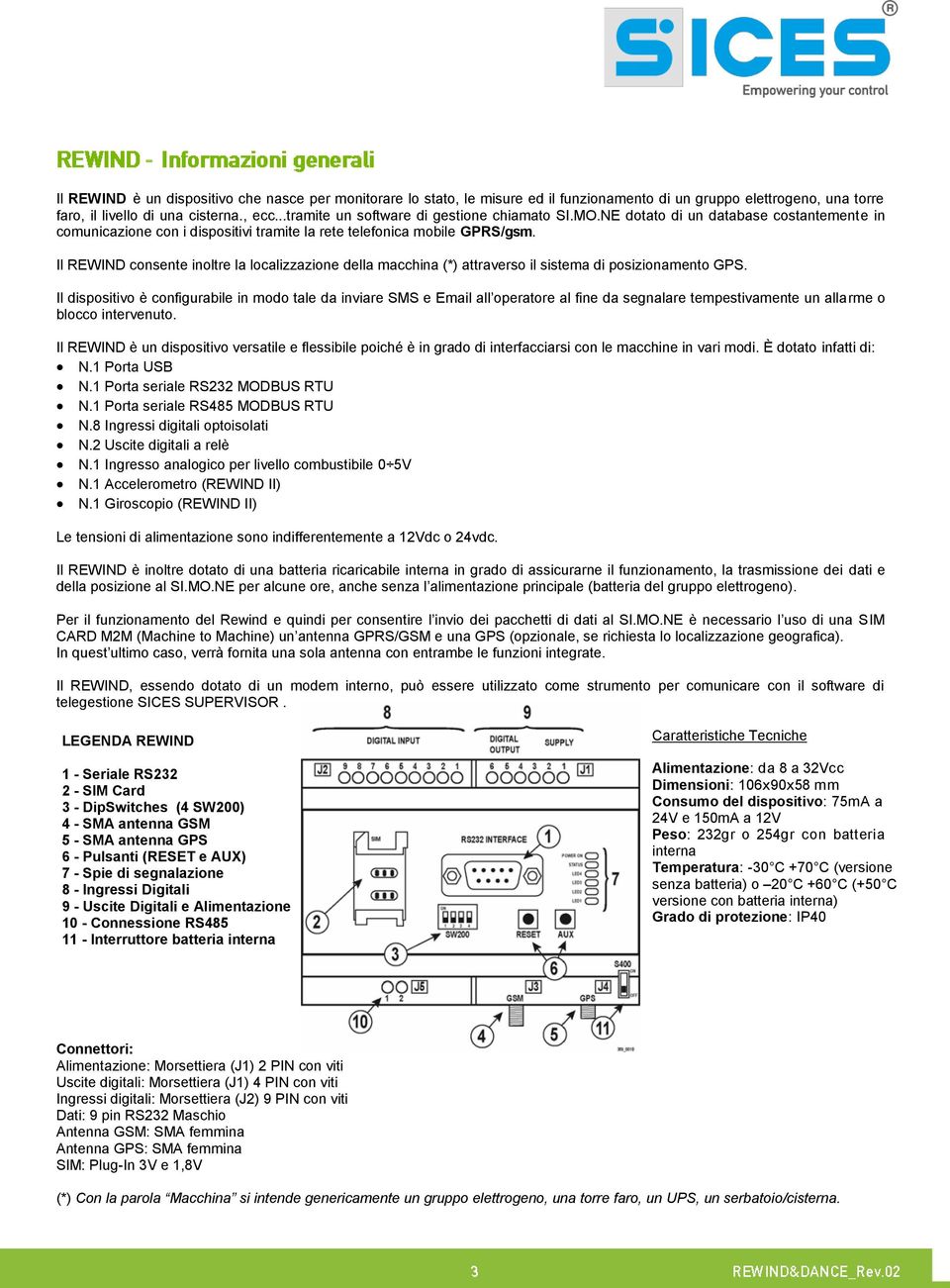 Il REWIND consente inoltre la localizzazione della macchina (*) attraverso il sistema di posizionamento GPS.