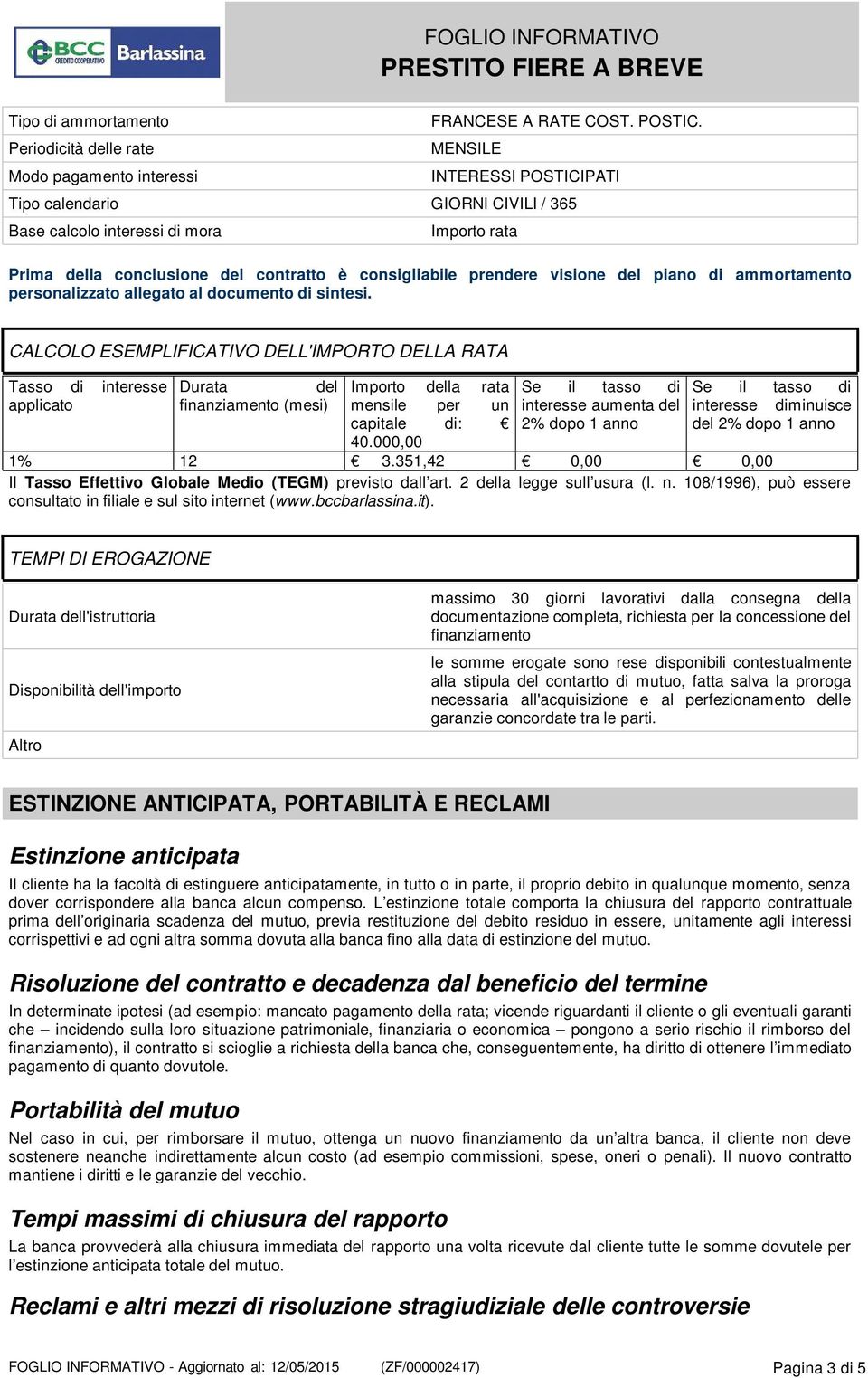 ammortamento personalizzato allegato al documento di sintesi.