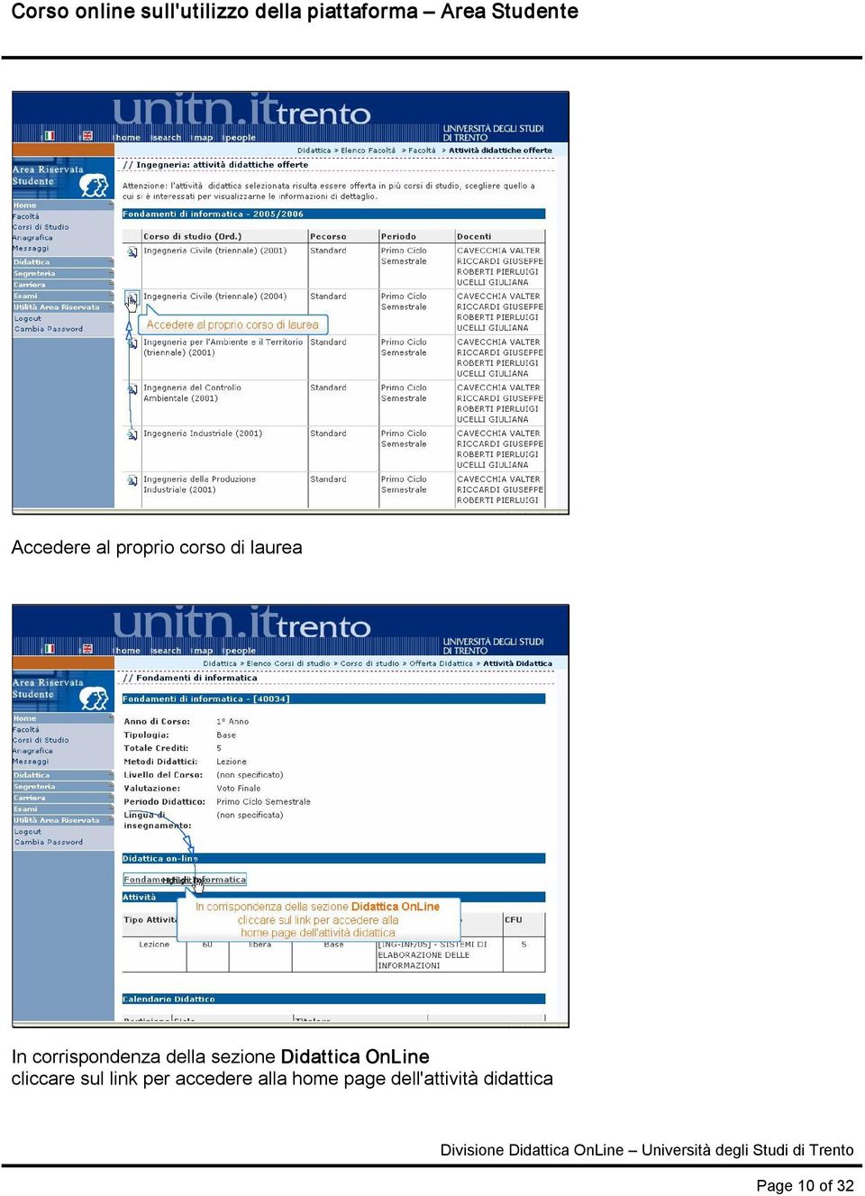 OnLine cliccare sul link per accedere