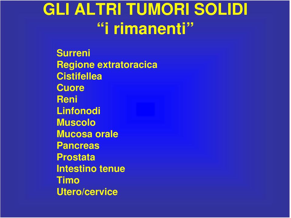 Cuore Reni Linfonodi Muscolo Mucosa orale