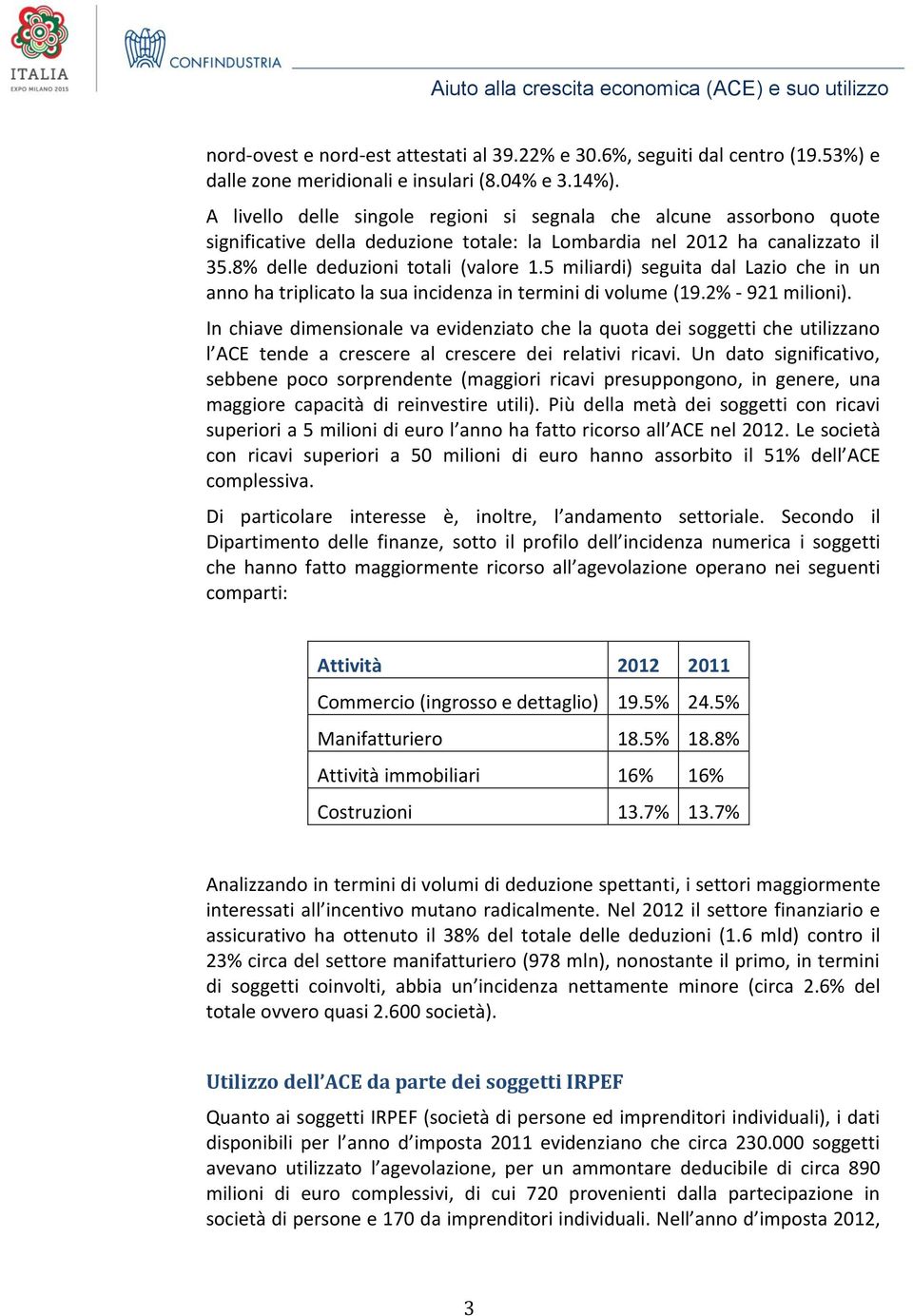 5 miliardi) seguita dal Lazio che in un anno ha triplicato la sua incidenza in termini di volume (19.2% - 921 milioni).