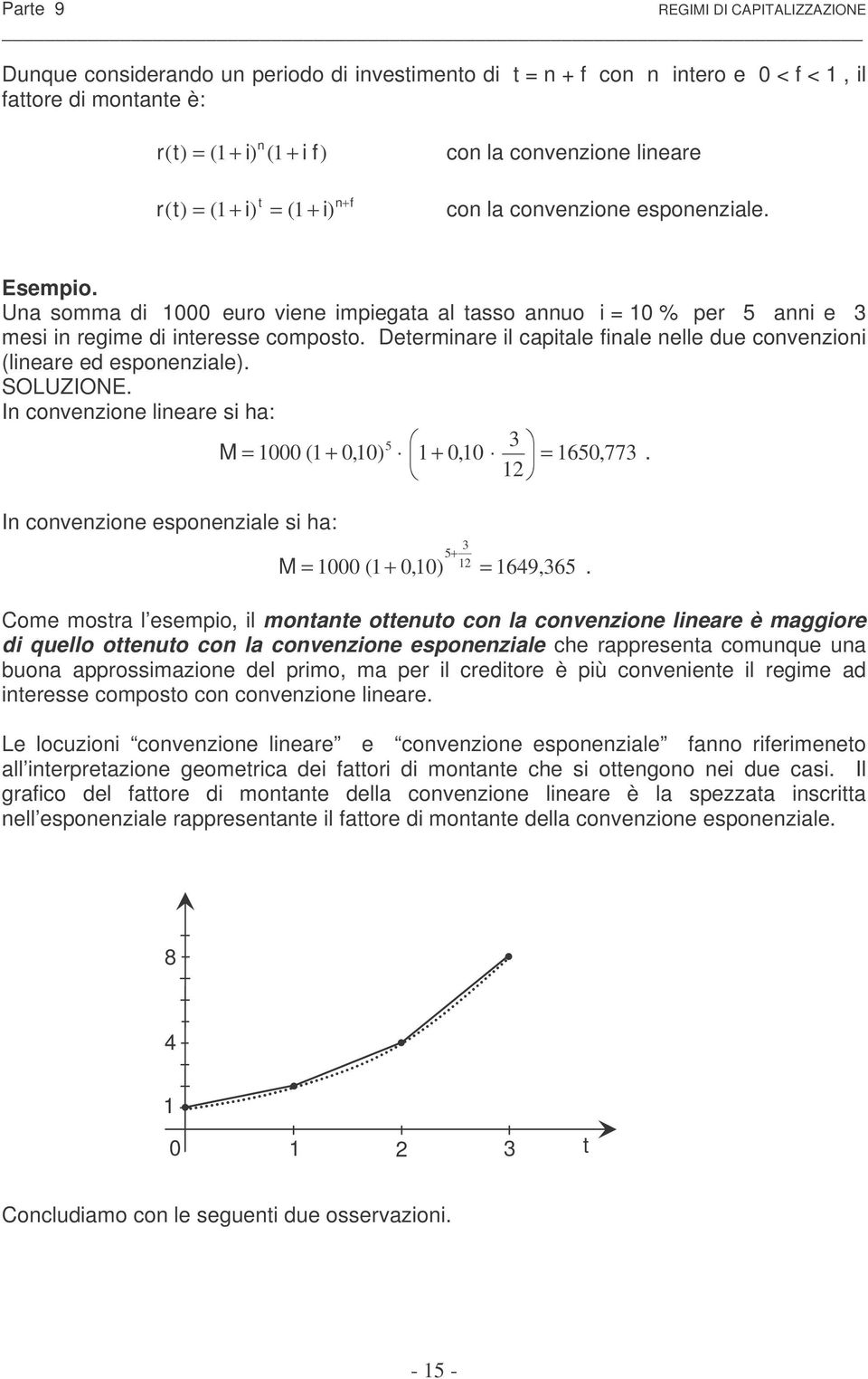 I covezoe leare s ha: 5 3 M = 000 ( + 0,0) + 0,0 = 650,773. I covezoe espoezale s ha: 3 5+ M = 000 ( + 0,0) = 649,365.