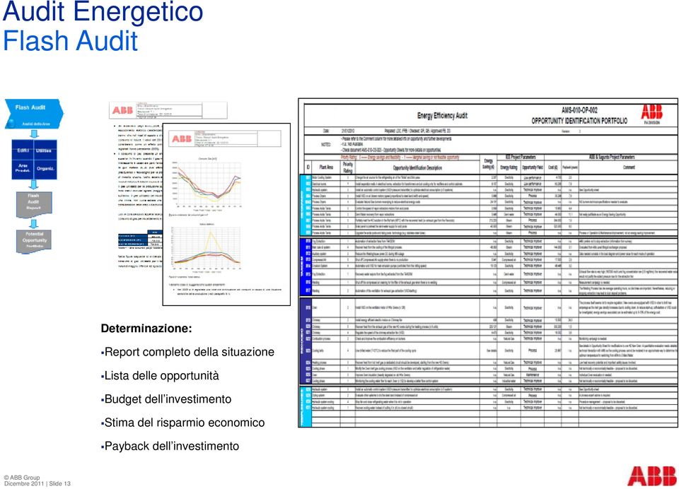 Budget dell investimento Stima del risparmio