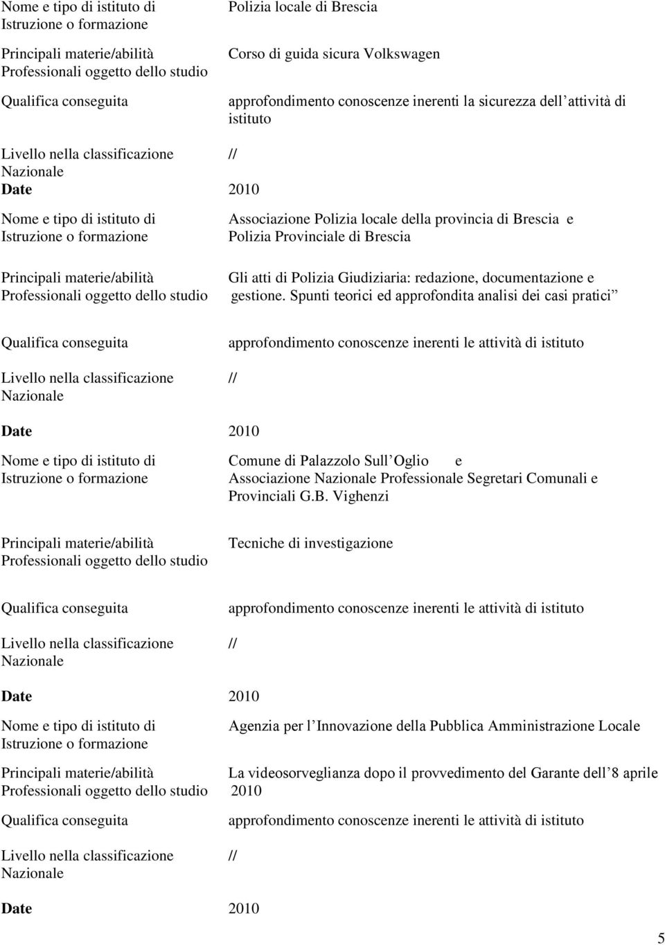 Spunti teorici ed approfondita analisi dei casi pratici Date 2010 Comune di Palazzolo Sull Oglio e Associazione Professionale Segretari Comunali e Provinciali G.B.