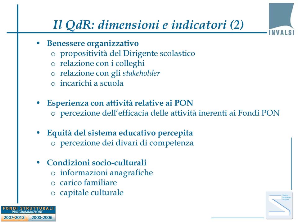 percezione dell efficacia delle attività inerenti ai Fondi PON Equità del sistema educativo percepita o