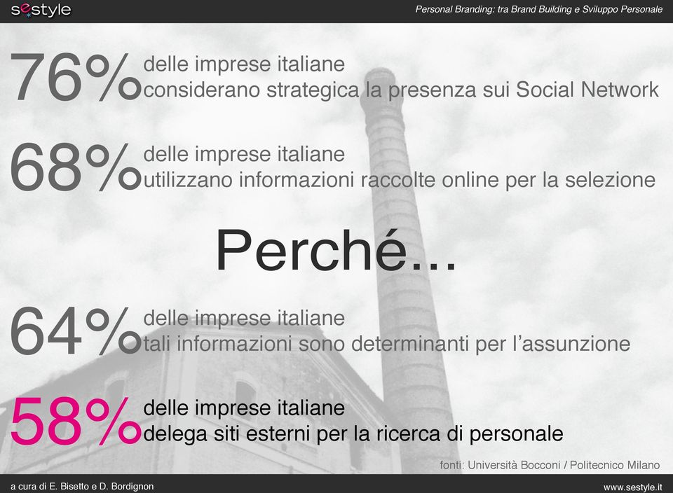 .. 64% delle imprese italiane tali informazioni sono determinanti per l assunzione 58% delle