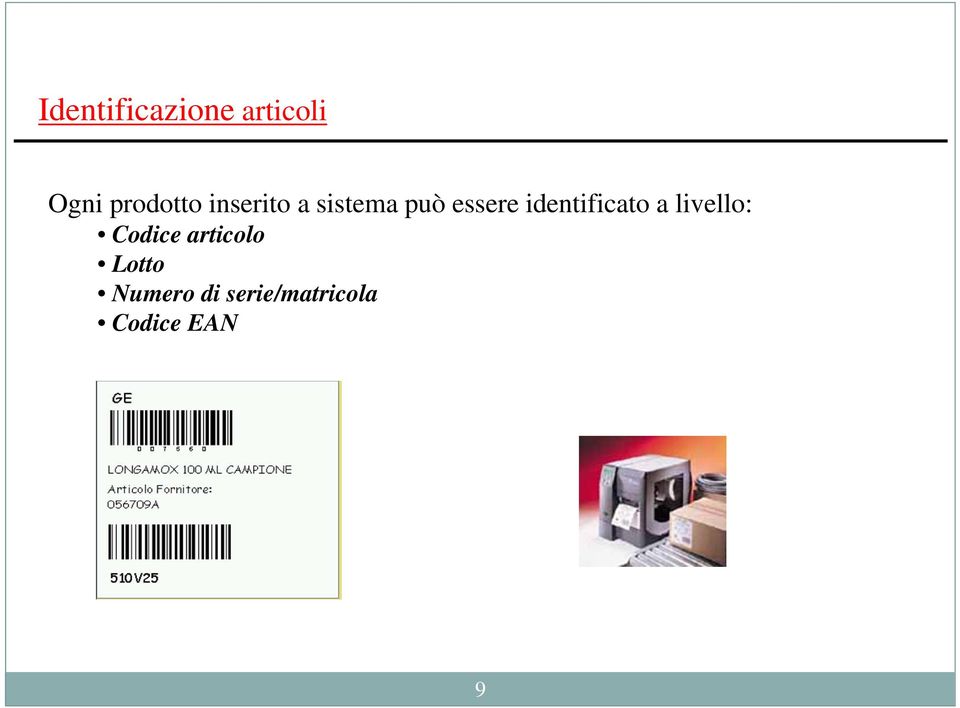 identificato a livello: Codice