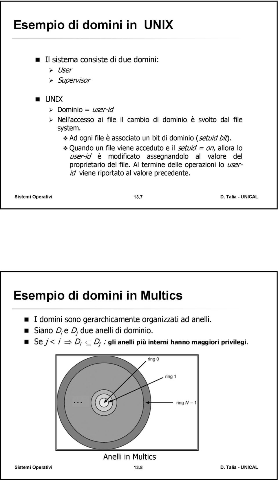 Quando un file viene acceduto e il setuid = on, allora lo user-id è modificato assegnandolo al valore del proprietario del file.