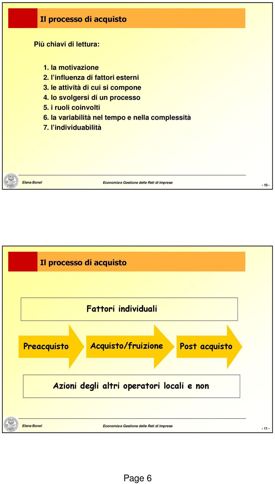 la variabilità nel tempo e nella complessità 7.