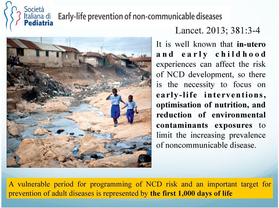 necessity to focus on early-life interventions, optimisation of nutrition, and reduction of environmental contaminants