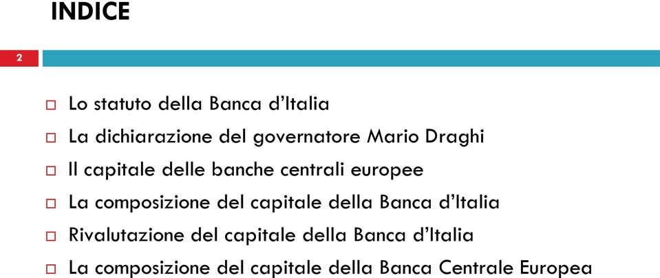 composizione del capitale della Banca d Italia Rivalutazione del