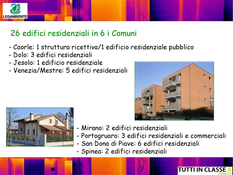 Venezia/Mestre: 5 edifici residenziali - Mirano: 2 edifici residenziali Portogruaro: 3