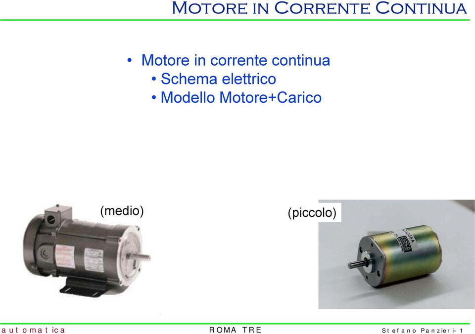 elettrico Modello MotoreCarico