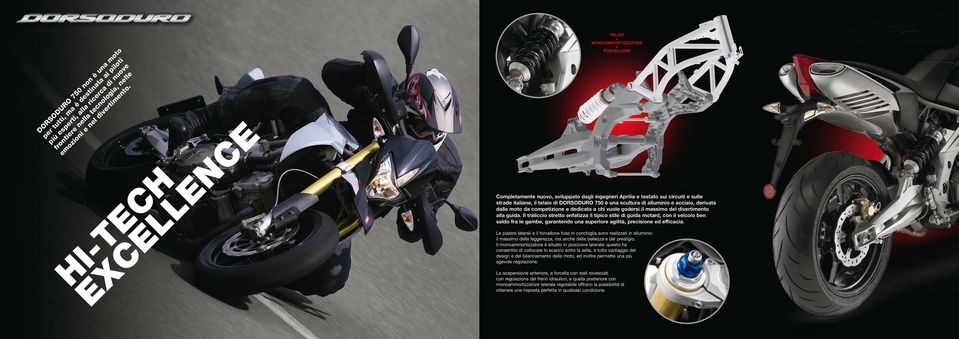 scultura di alluminio e acciaio, derivata dalle moto da competizione e dedicata a chi vuole godersi il massimo del divertimento alla guida.