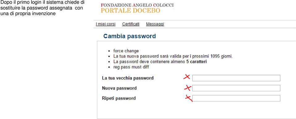 sostituire la password