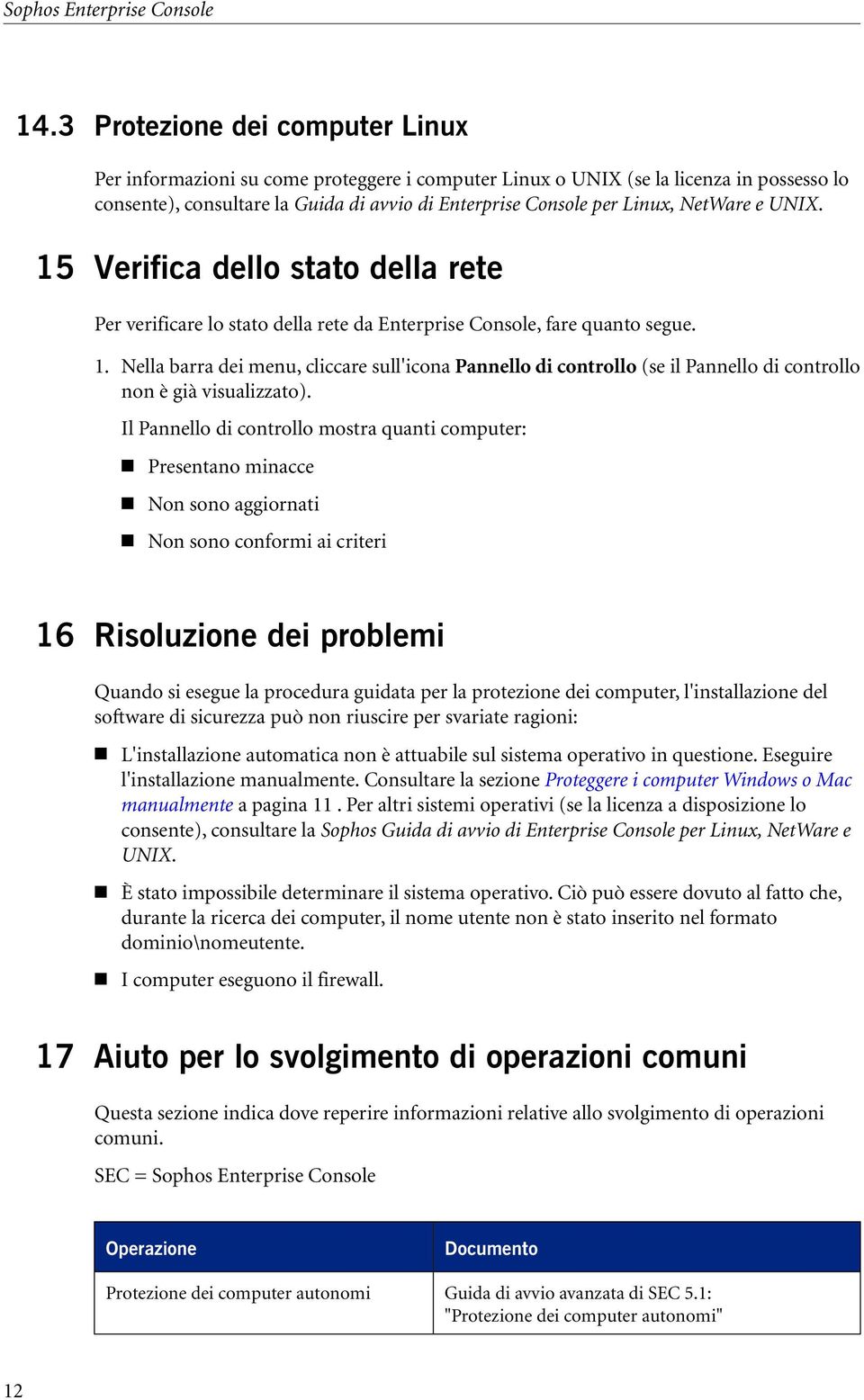 NetWare e UNIX. 15 Verifica dello stato della rete Per verificare lo stato della rete da Enterprise Console, fare quanto segue. 1. Nella barra dei menu, cliccare sull'icona Pannello di controllo (se il Pannello di controllo non è già visualizzato).