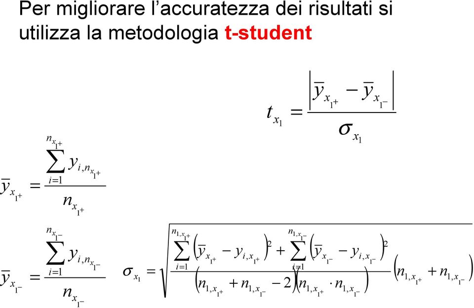 t-studet y y t σ = = = = =,, y y y y