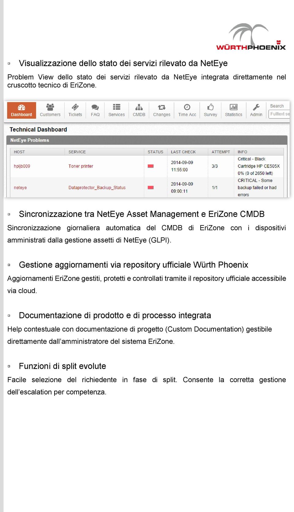 Gestione aggiornamenti via repository ufficiale Würth Phoenix Aggiornamenti EriZone gestiti, protetti e controllati tramite il repository ufficiale accessibile via cloud.