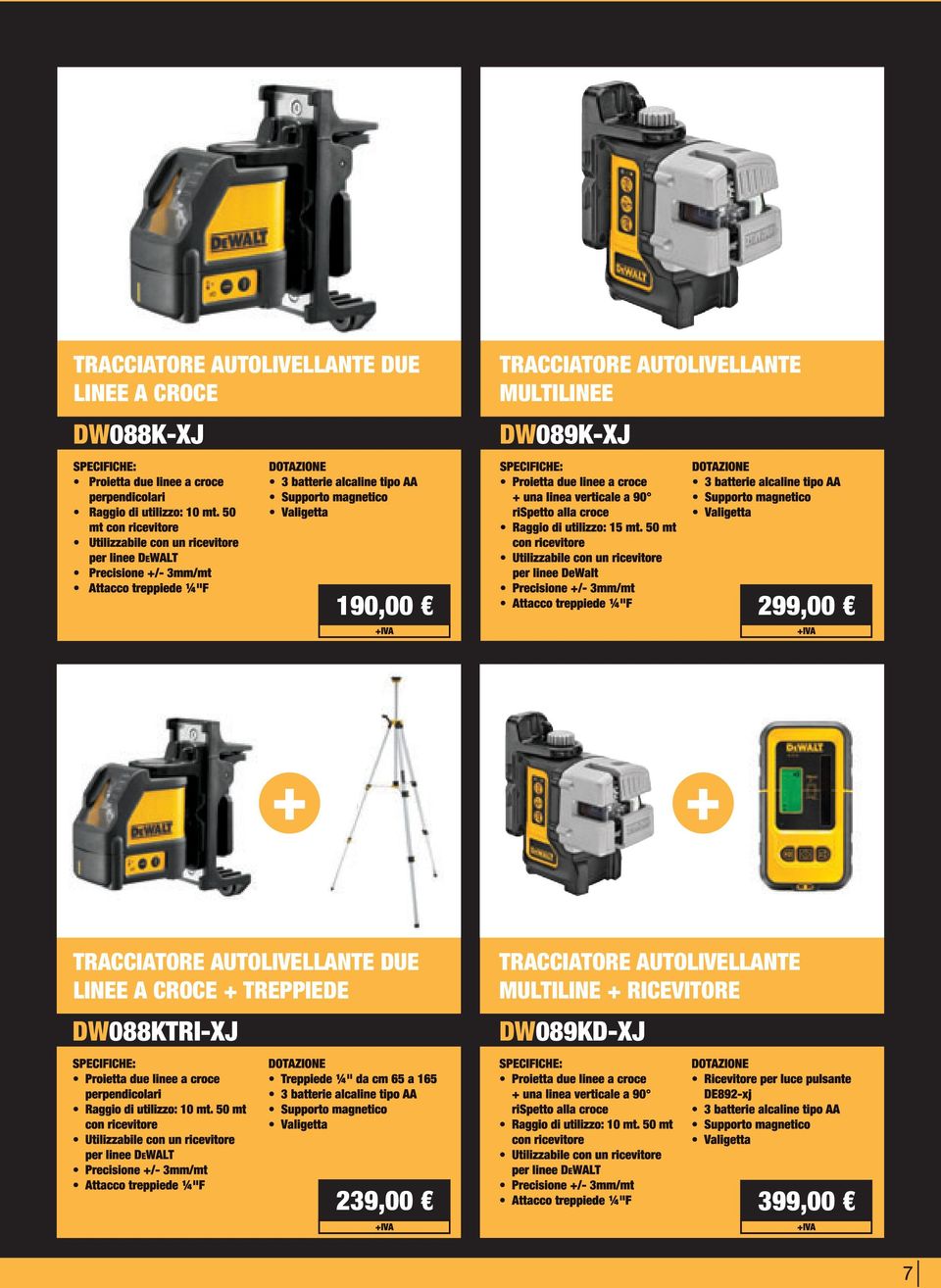 AUTOLIVELLANTE DUE LINEE A CROCE + TREPPIEDE DW088KTRI-XJ