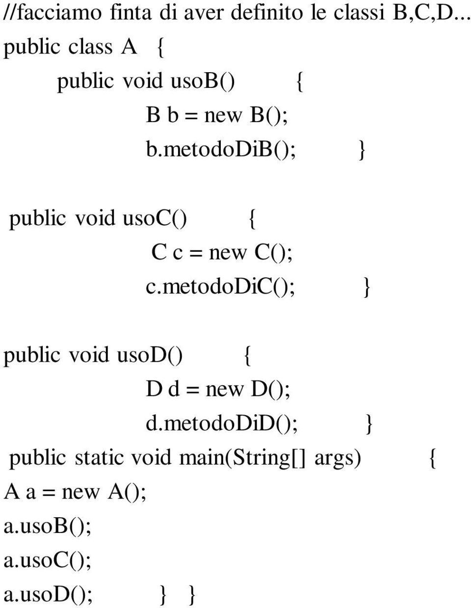metododib(); } public void usoc() { C c = new C(); c.