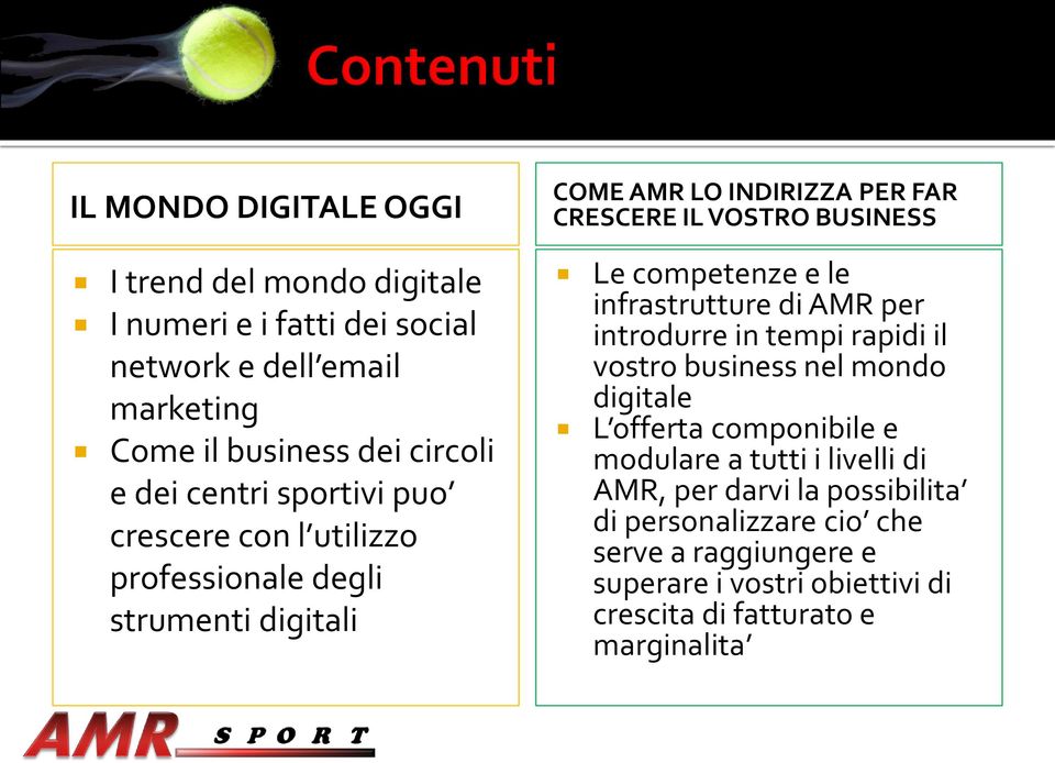 competenze e le infrastrutture di AMR per introdurre in tempi rapidi il vostro business nel mondo digitale L offerta componibile e modulare a tutti