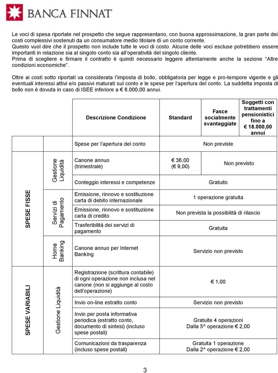 Alcune delle voci escluse potrebbero essere importanti in relazione sia al singolo conto sia all operatività del singolo cliente.