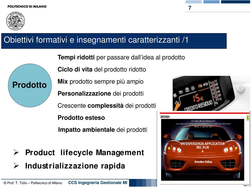 ampio Personalizzazione dei prodotti Crescente complessità dei prodotti Prodotto esteso