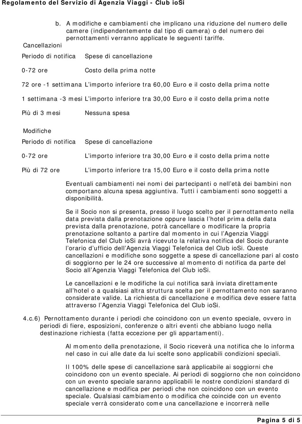 importo inferiore tra 30,00 Euro e il costo della prima notte Più di 3 mesi Nessuna spesa Modifiche Periodo di notifica Spese di cancellazione 0-72 ore L importo inferiore tra 30,00 Euro e il costo