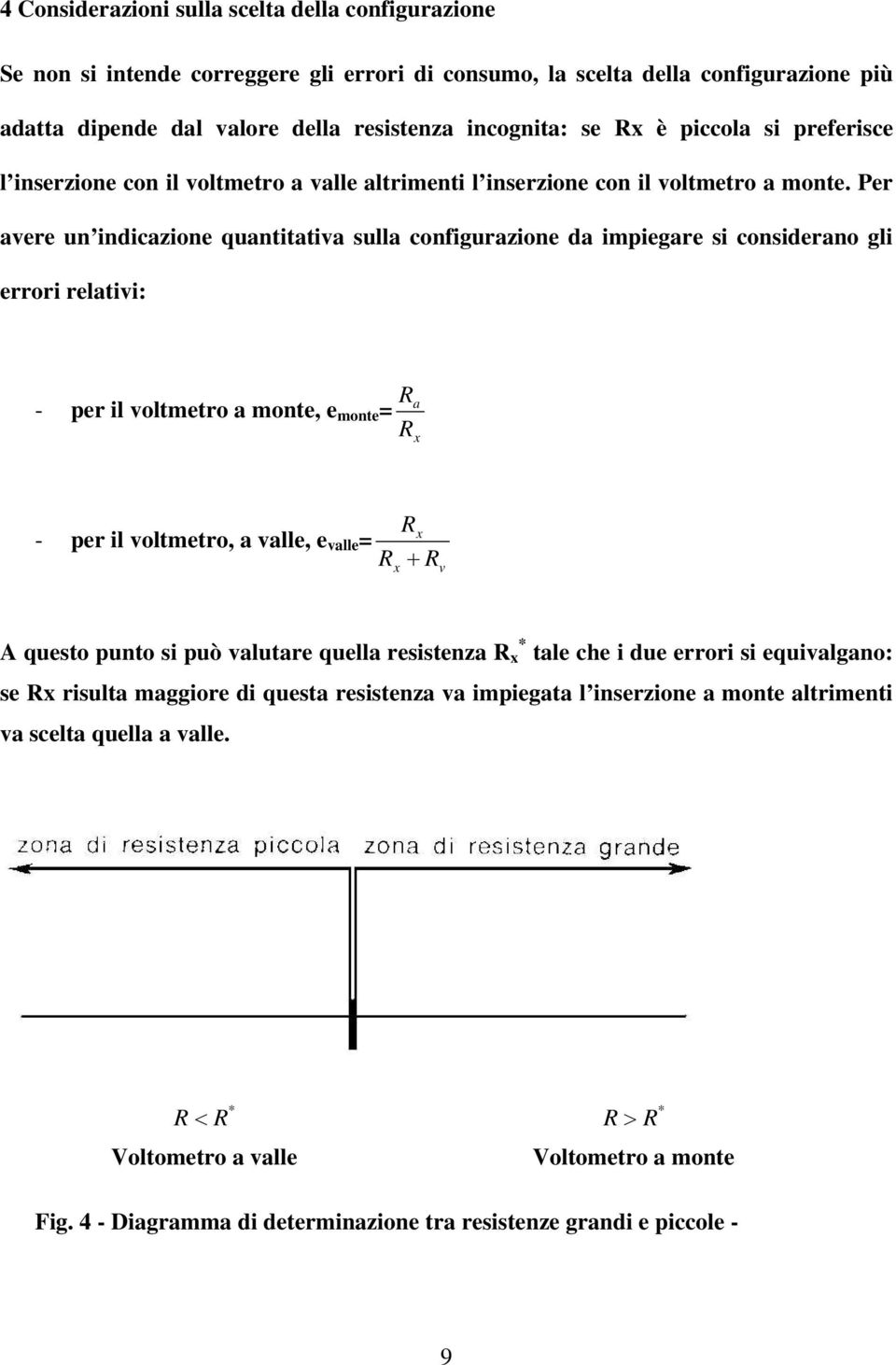 Per ere n indiczione qntitti sll configrzione d ipiegre si considerno gli errori reltii: - per il oltetro onte, e onte - per il oltetro, lle, e lle A qesto pnto si pò