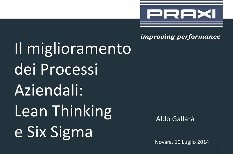Thinking e Six Sigma Aldo