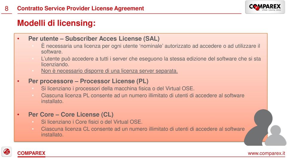 Per processore Processor License (PL) Si licenziano i processori della macchina fisica o del Virtual OSE.