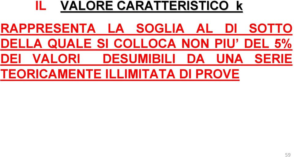 NON PIU DEL 5% DEI VALORI DESUMIBILI DA