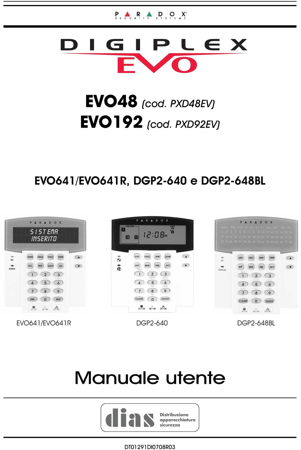 EVO641/EVO641R DGP2-640 DGP2-648BL Manuale