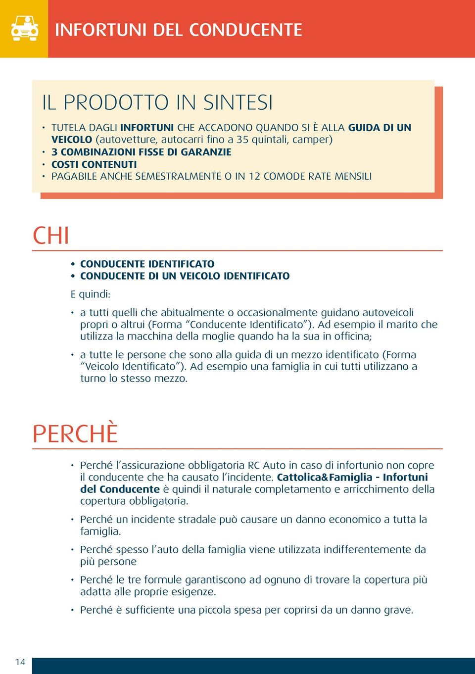 occasionalmente guidano autoveicoli propri o altrui (Forma Conducente Identificato ).