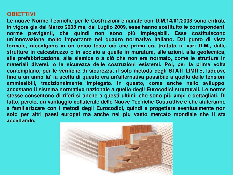 Esse costituiscono un'innovazione molto importante nel quadro normativo italiano. Dal punto di vista formale, raccolgono in un unico testo ciò che prima era trattato in vari D.M.
