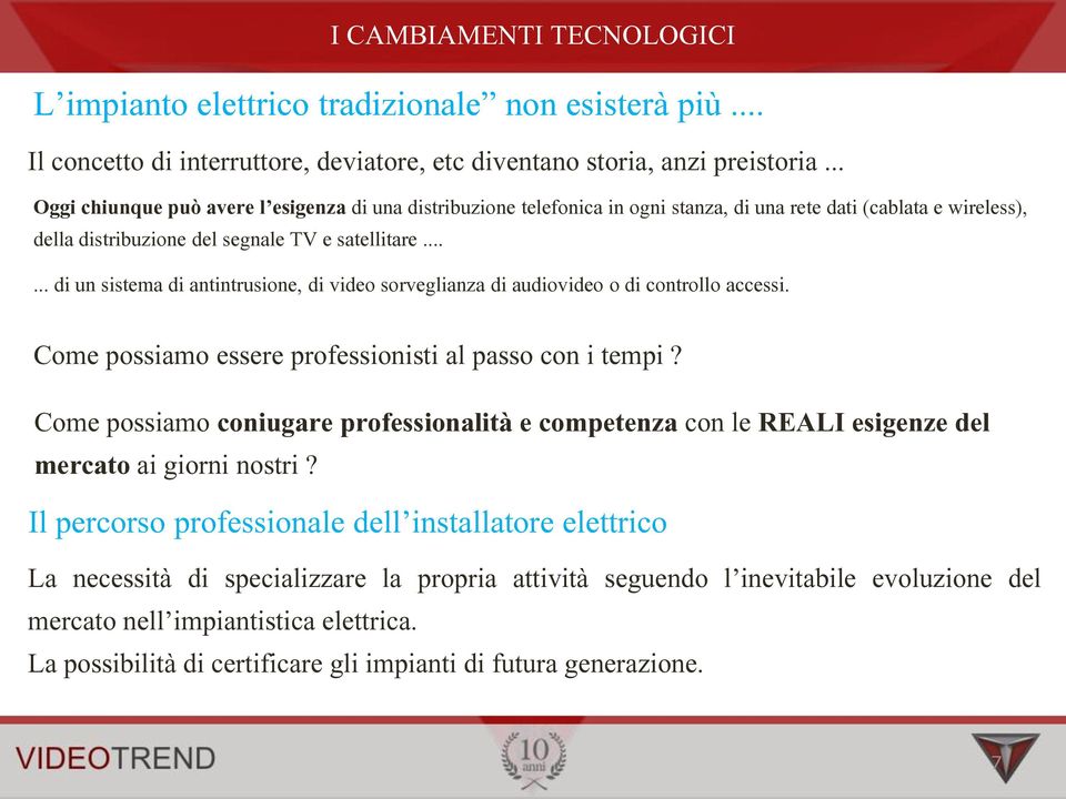 ..... di un sistema di antintrusione, di video sorveglianza di audiovideo o di controllo accessi. Come possiamo essere professionisti al passo con i tempi?