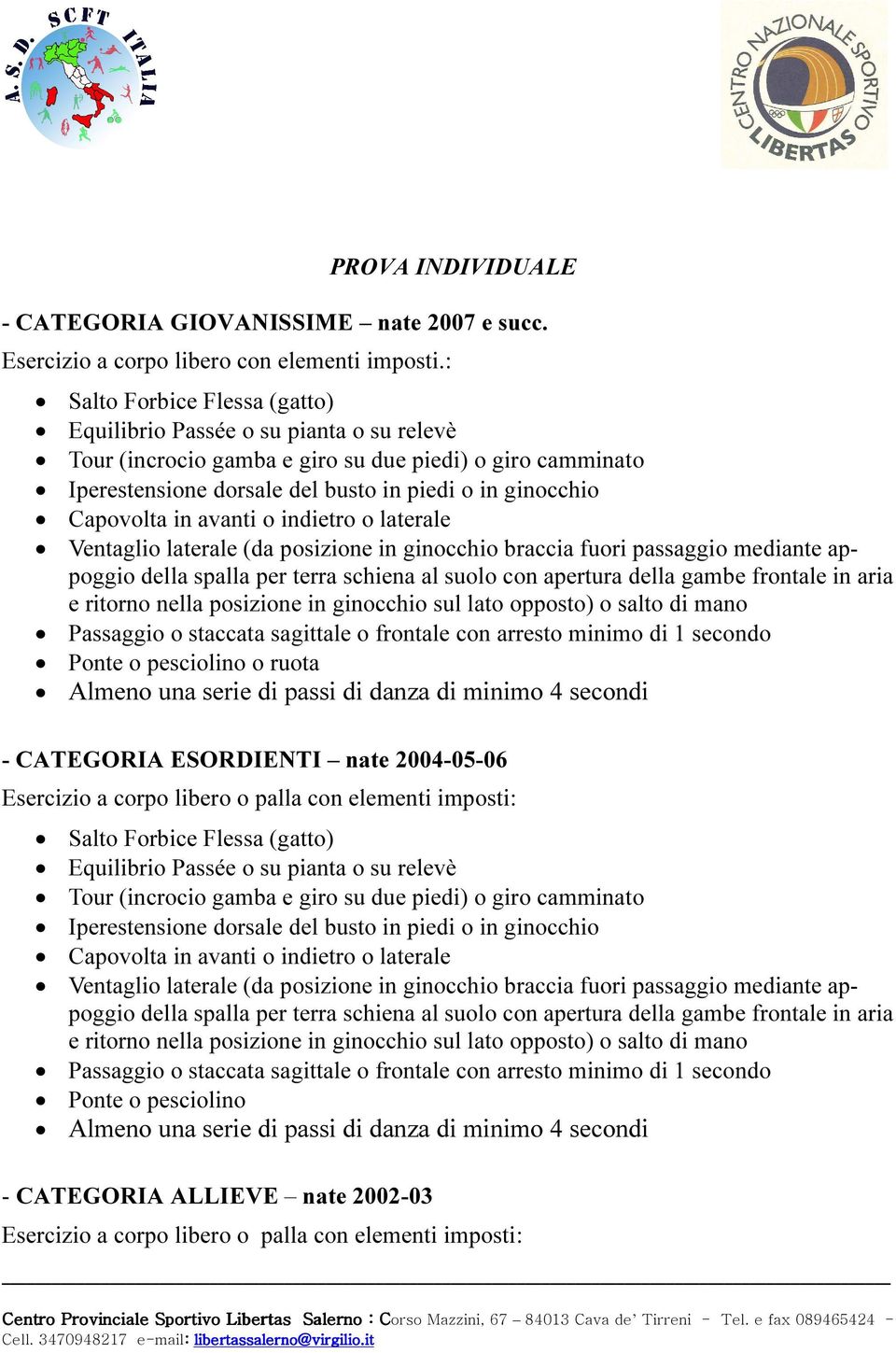 posizione in ginocchio braccia fuori passaggio mediante appoggio della spalla per terra schiena al suolo con apertura della gambe frontale in aria e ritorno nella posizione in ginocchio sul lato