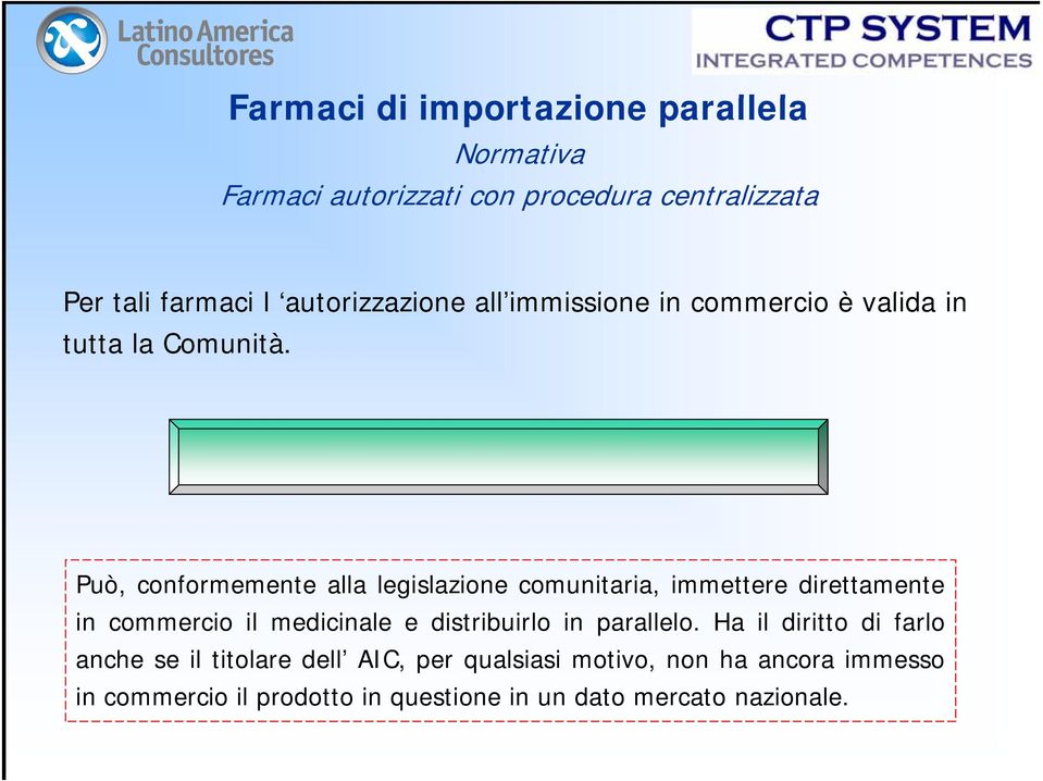 Può, conformemente alla legislazione comunitaria, immettere direttamente in commercio il medicinale e distribuirlo in parallelo.