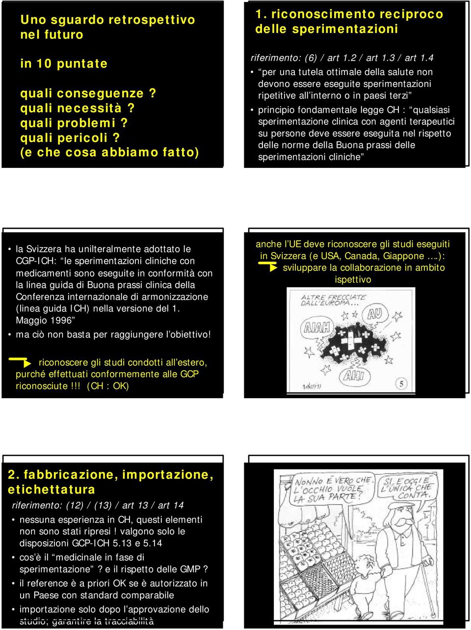 4 per una tutela ottimale della salute non devono essere eseguite sperimentazioni ripetitive all interno o in paesi terzi principio fondamentale legge CH : qualsiasi sperimentazione clinica con