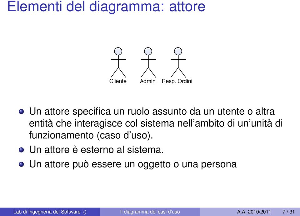 sistema nell ambito di un unità di funzionamento (caso d uso).