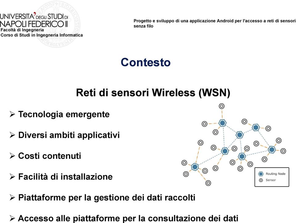 sensori Wireless (WSN) Piattaforme per la gestione dei