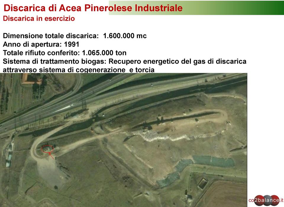 000 mc Anno di apertura: 1991 Totale rifiuto conferito: 1.065.