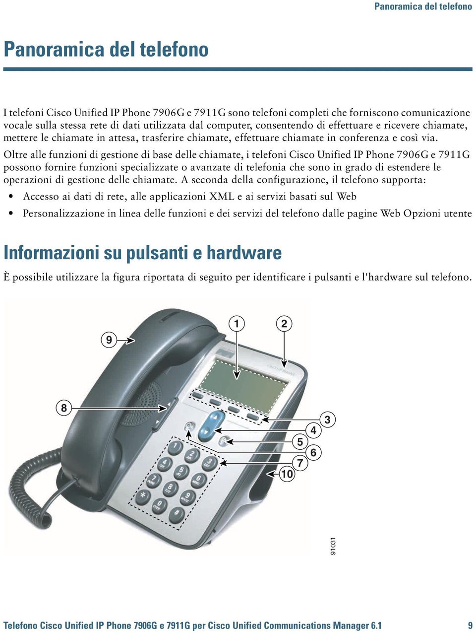 Oltre alle funzioni di gestione di base delle chiamate, i telefoni Cisco Unified IP Phone 7906G e 7911G possono fornire funzioni specializzate o avanzate di telefonia che sono in grado di estendere