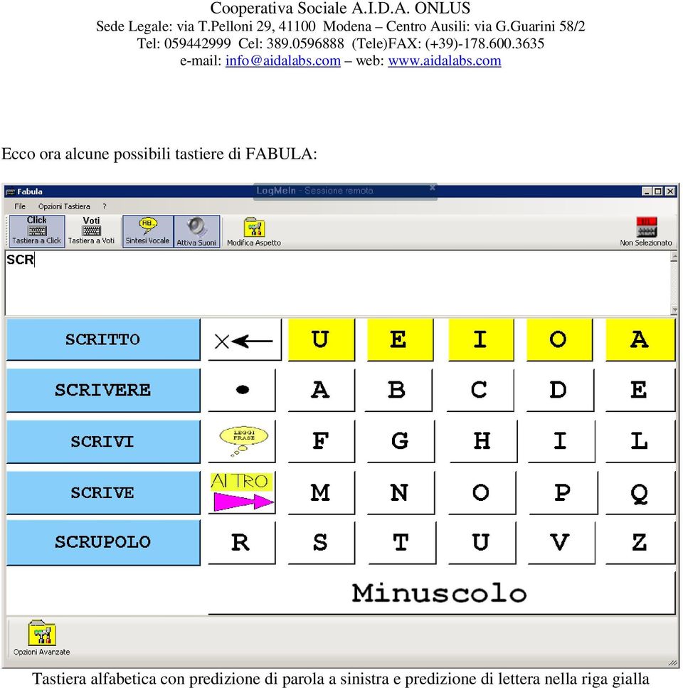 predizione di parola a sinistra e