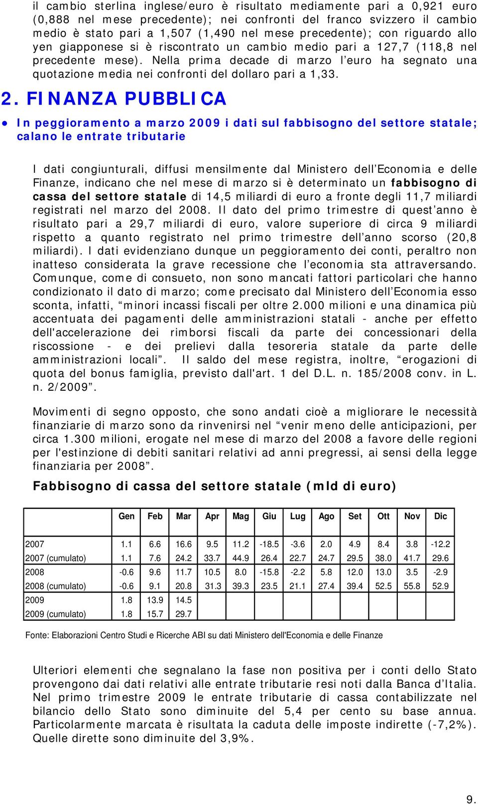 Nella prima decade di marzo l euro ha segnato una quotazione media nei confronti del dollaro pari a 1,33. 2.