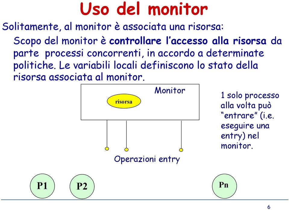 Le variabili locali definiscono lo stato della risorsa associata al monitor.