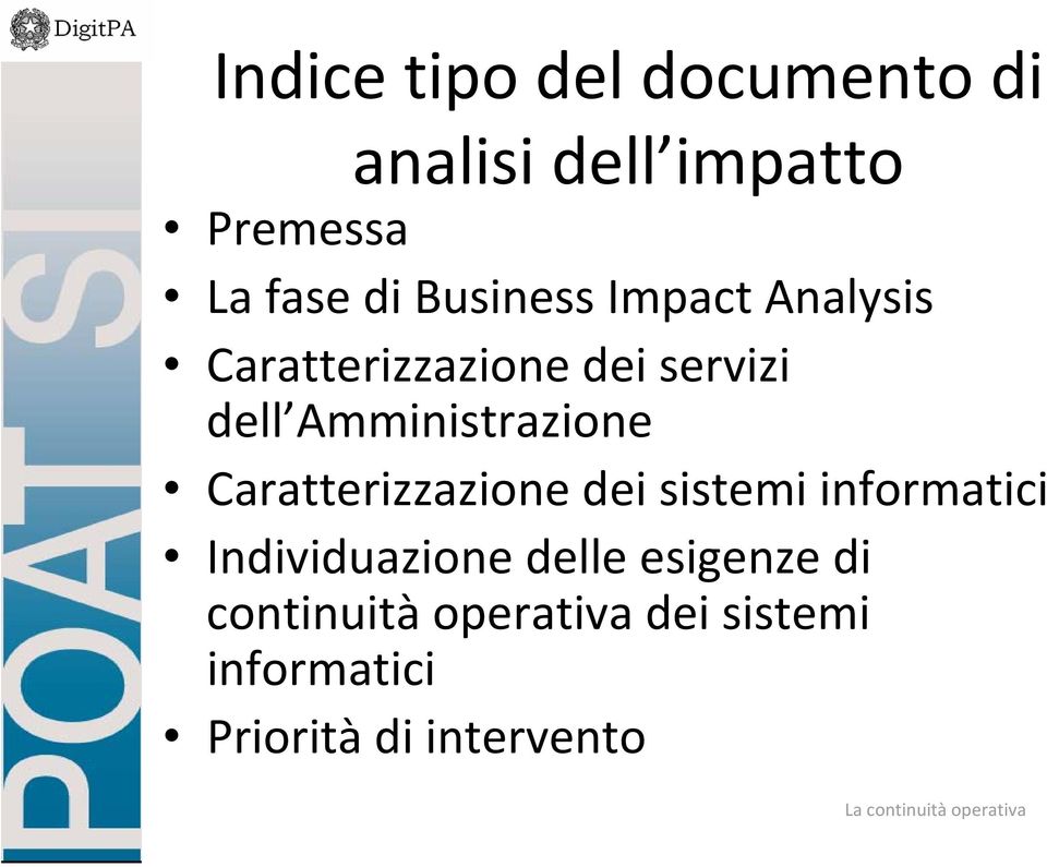 Amministrazione Caratterizzazione dei sistemi informatici