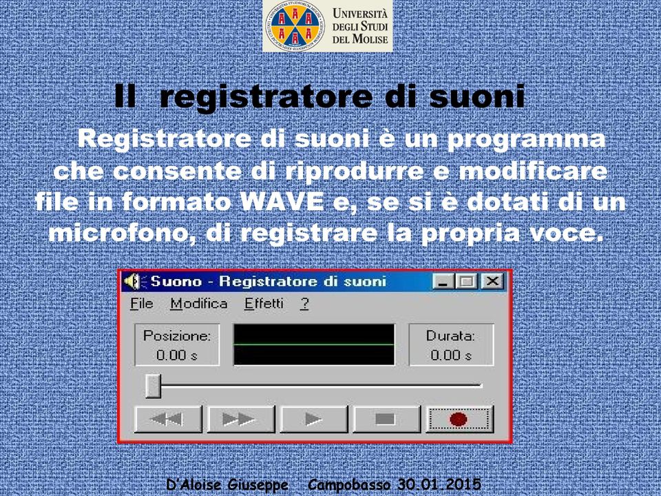 modificare file in formato WAVE e, se si è